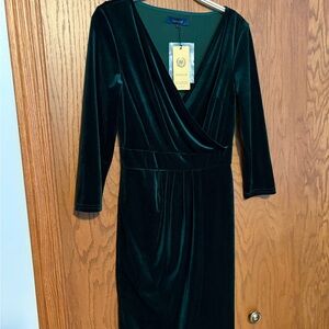 Emerald Green Velvet Dress